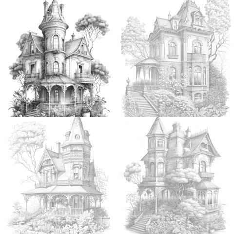 Intricate Garden Houses Coloring Book - CraftNest - Digital Crafting and Art