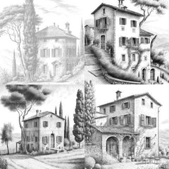 Italian Houses Coloring Book - CraftNest - Digital Crafting and Art