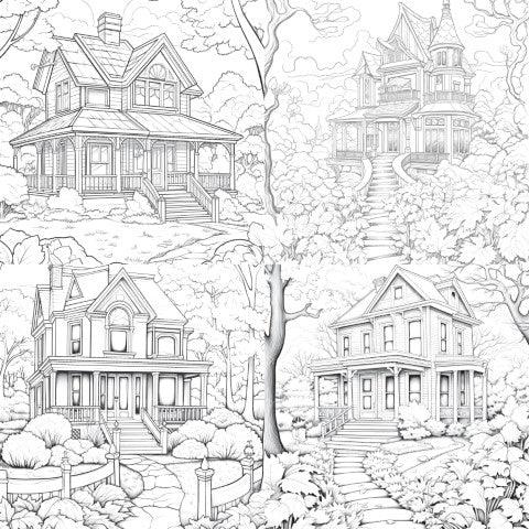 Autumn House Coloring Book - CraftNest - Digital Crafting and Art