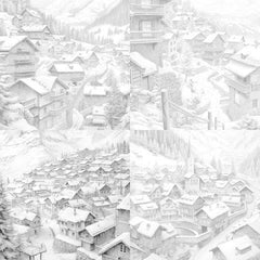 Winter Villages Coloring Book - CraftNest - Digital Crafting and Art
