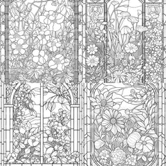 Stained Glass Garden Coloring Book - CraftNest - Digital Crafting and Art