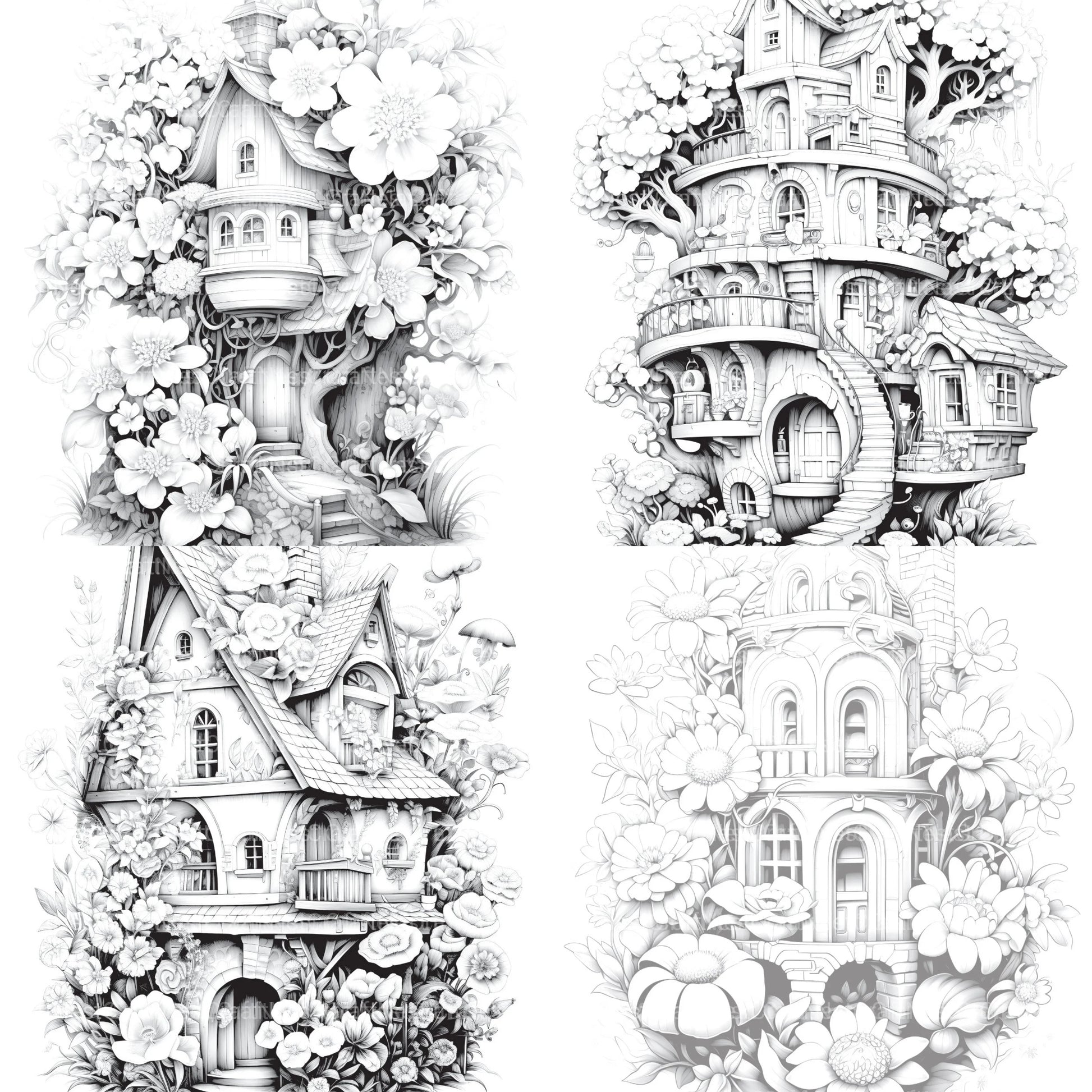 Blooming House Coloring Book - CraftNest - Digital Crafting and Art