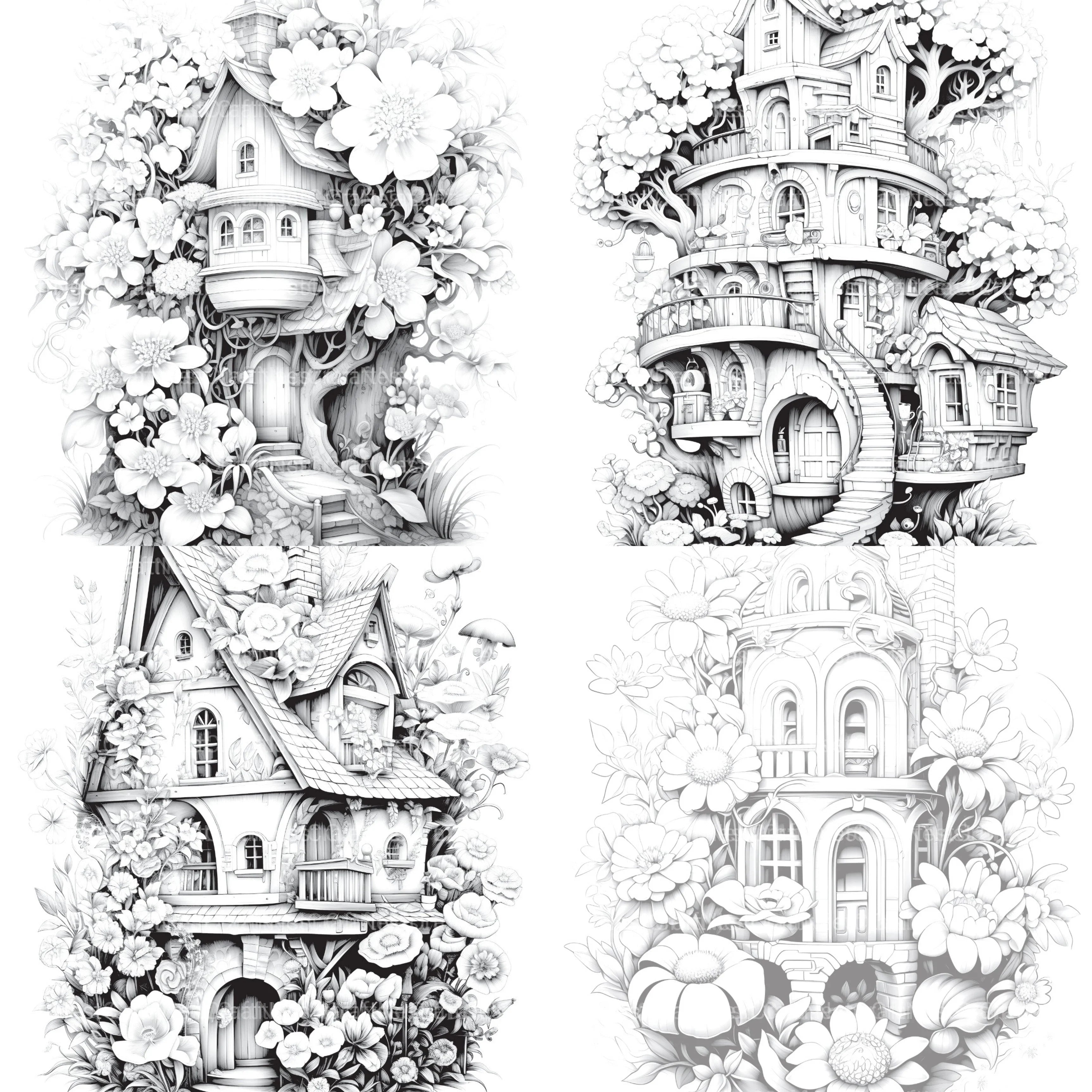 Blooming House Coloring Book - CraftNest - Digital Crafting and Art