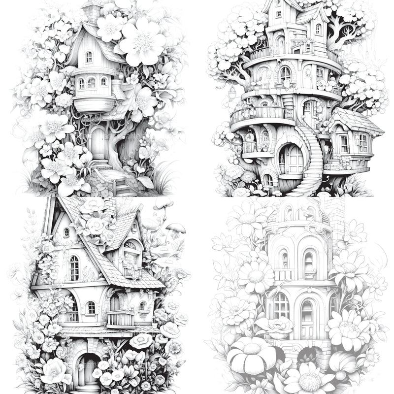 Blooming House Coloring Book - CraftNest - Digital Crafting and Art