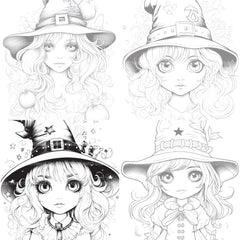 Cute Witch Coloring Book - CraftNest - Digital Crafting and Art