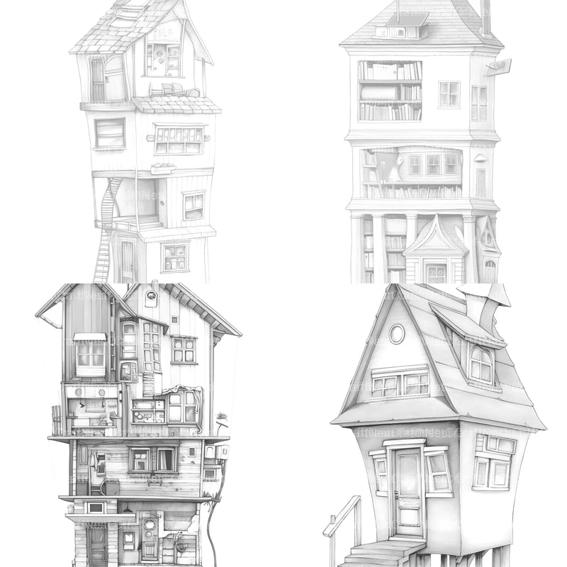 Contemporary Tiny House Coloring Book - CraftNest - Digital Crafting and Art