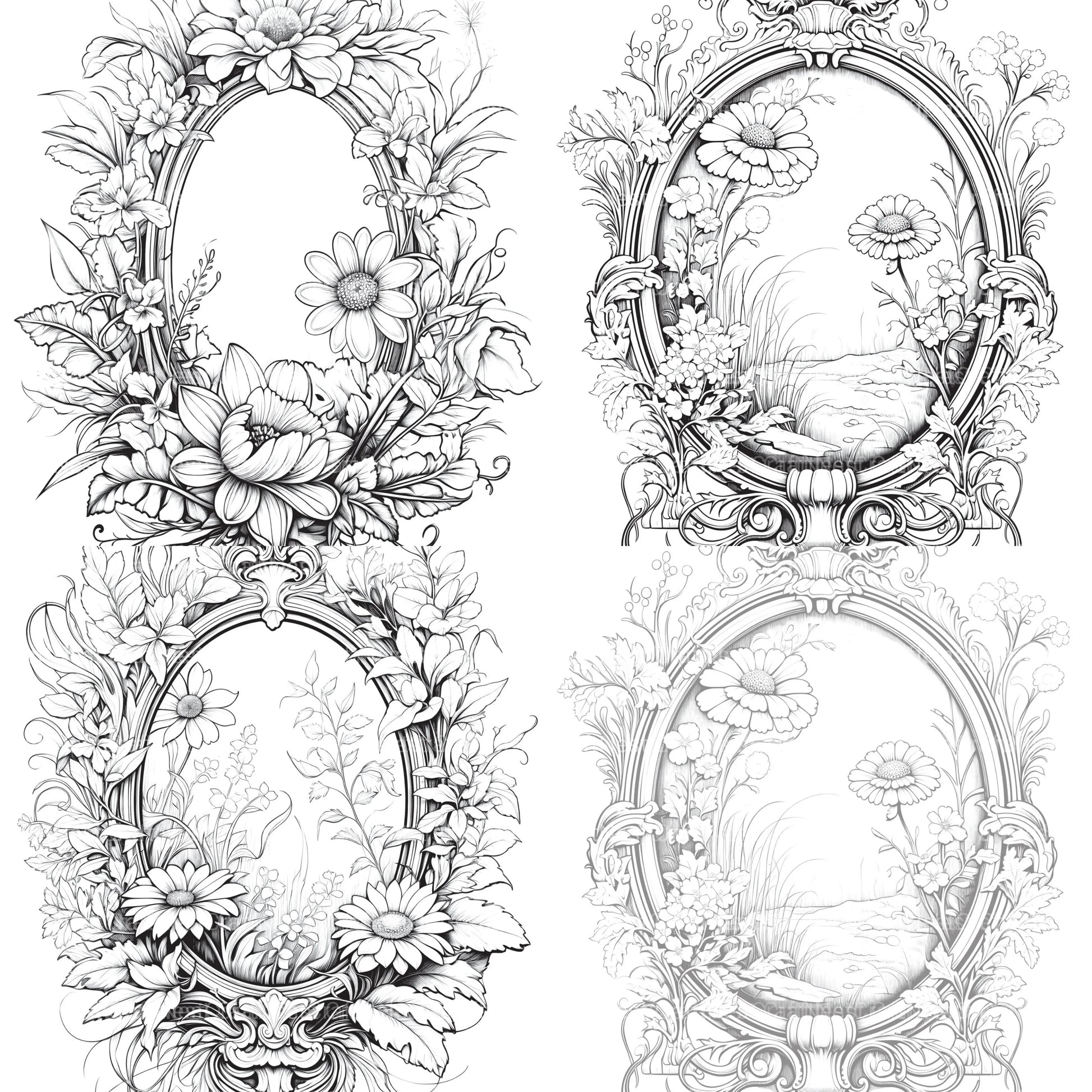 Blooming Mirror Coloring Book - CraftNest - Digital Crafting and Art