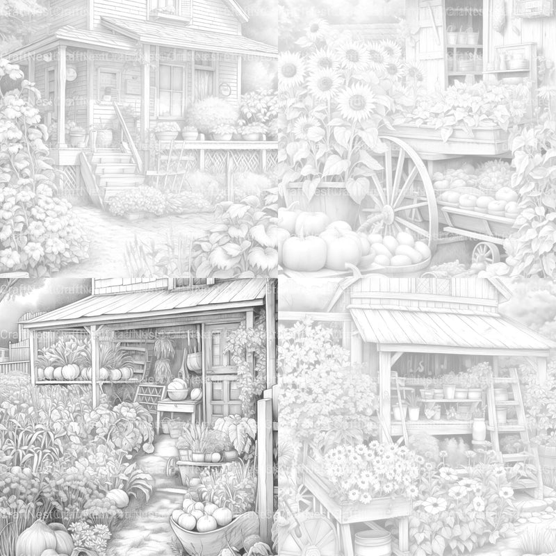 Farmers Garden Coloring Book - CraftNest - Digital Crafting and Art