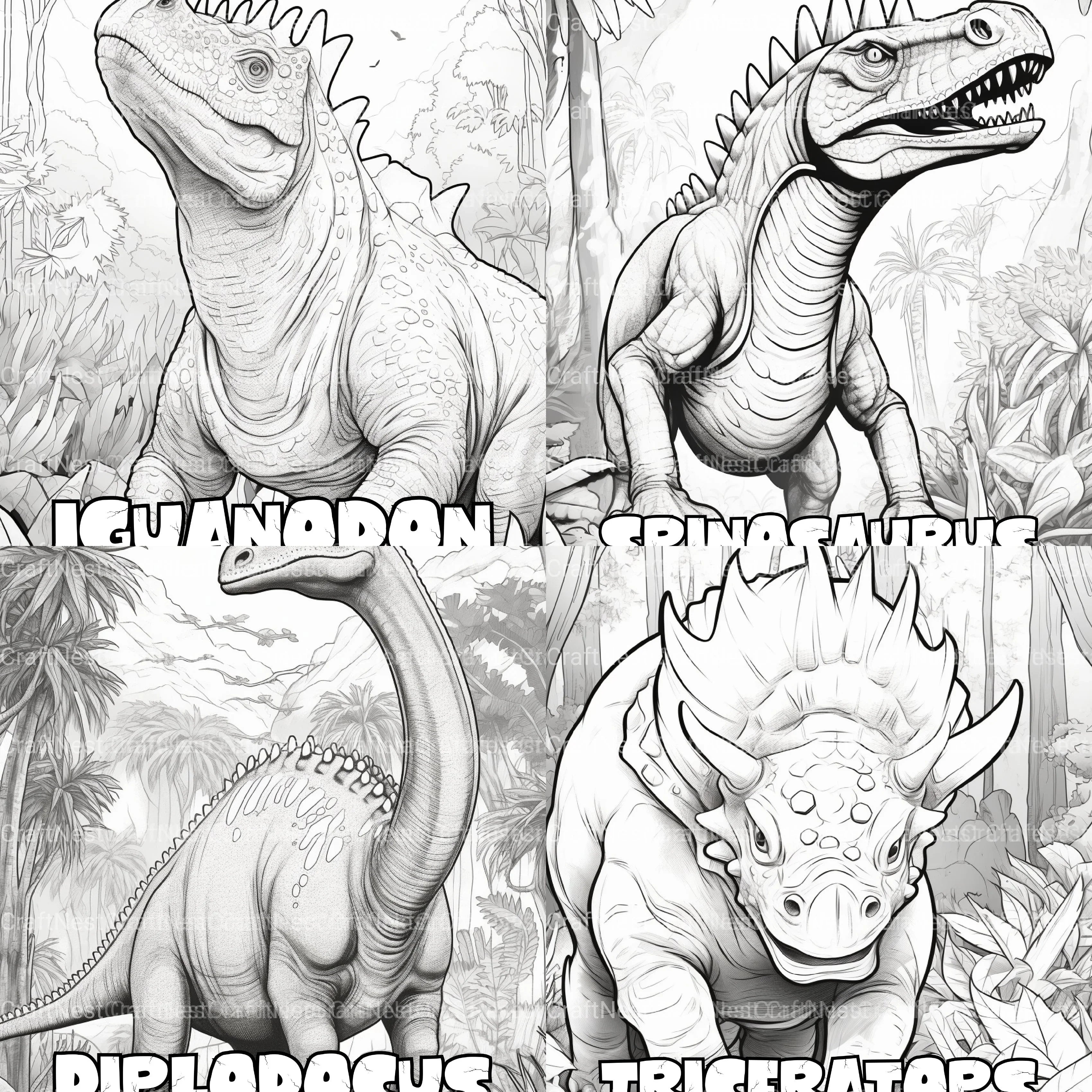 Kids Dinosaur Adventure Coloring Book - CraftNest - Digital Crafting and Art