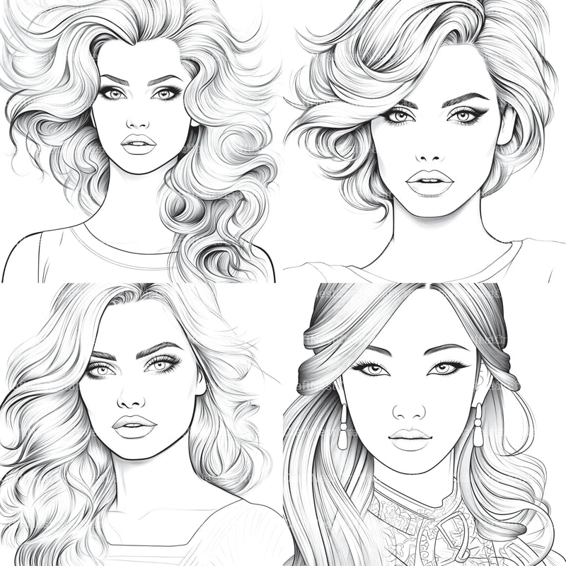 Beautiful Women Coloring Book - CraftNest - Digital Crafting and Art