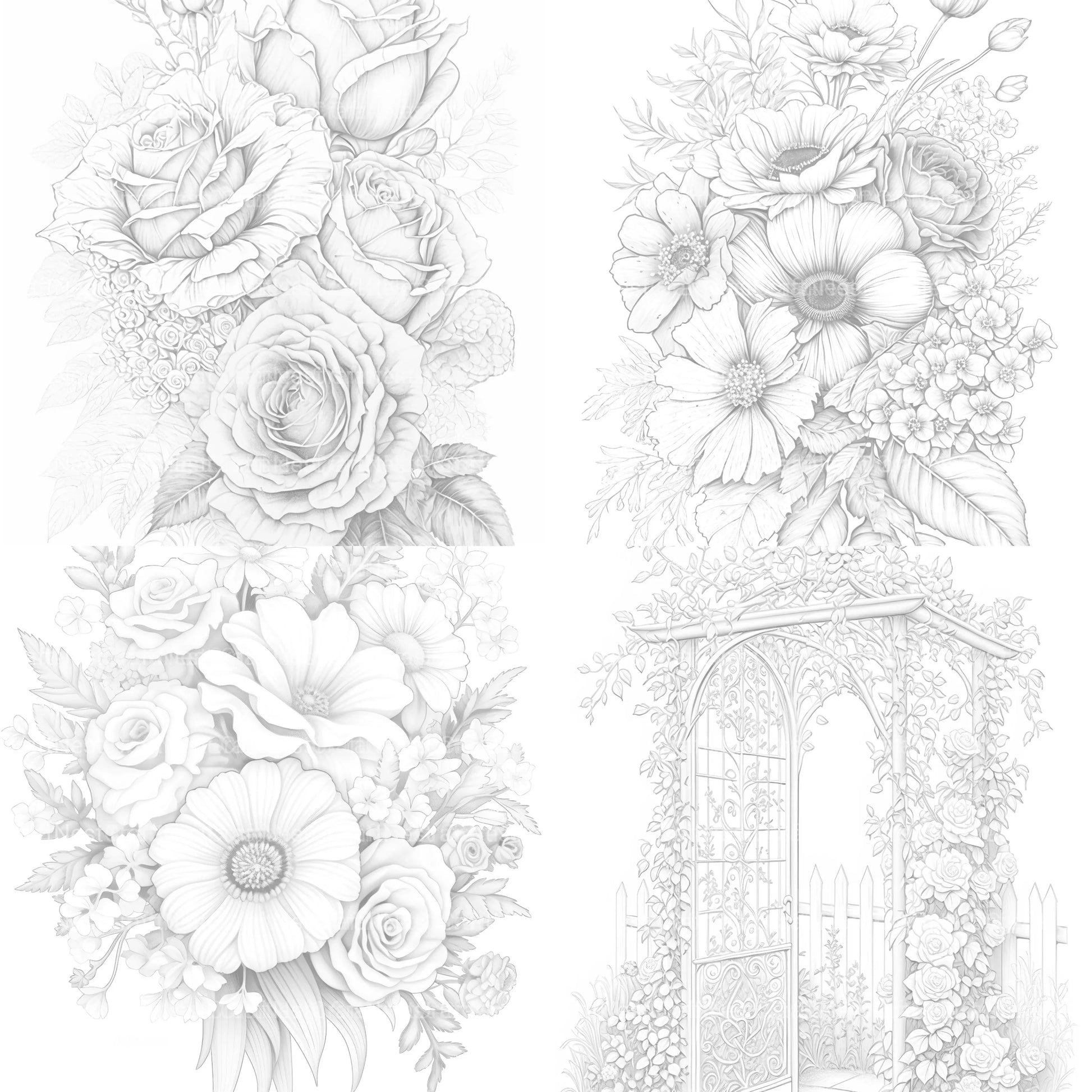 Flower Coloring Book 3 - CraftNest - Digital Crafting and Art