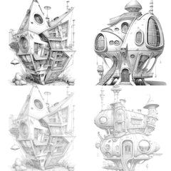 Futuristic Tiny House Coloring Book - CraftNest - Digital Crafting and Art