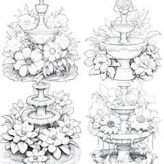 Blooming Fountain Coloring Book - CraftNest - Digital Crafting and Art
