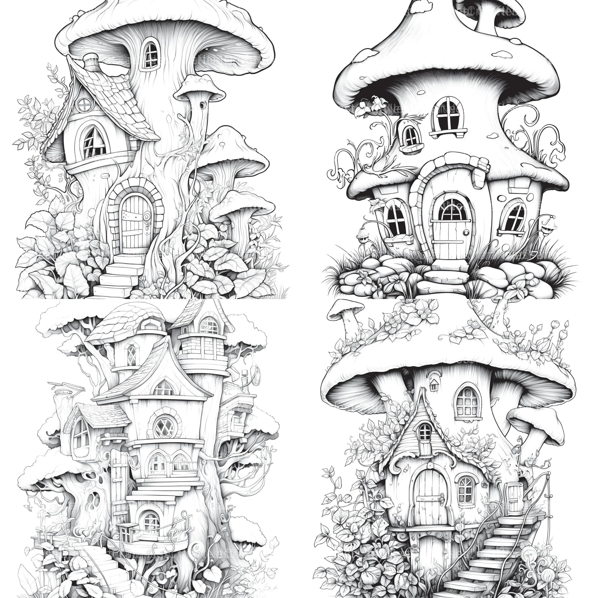 Fairy Houses Coloring Book - CraftNest - Digital Crafting and Art