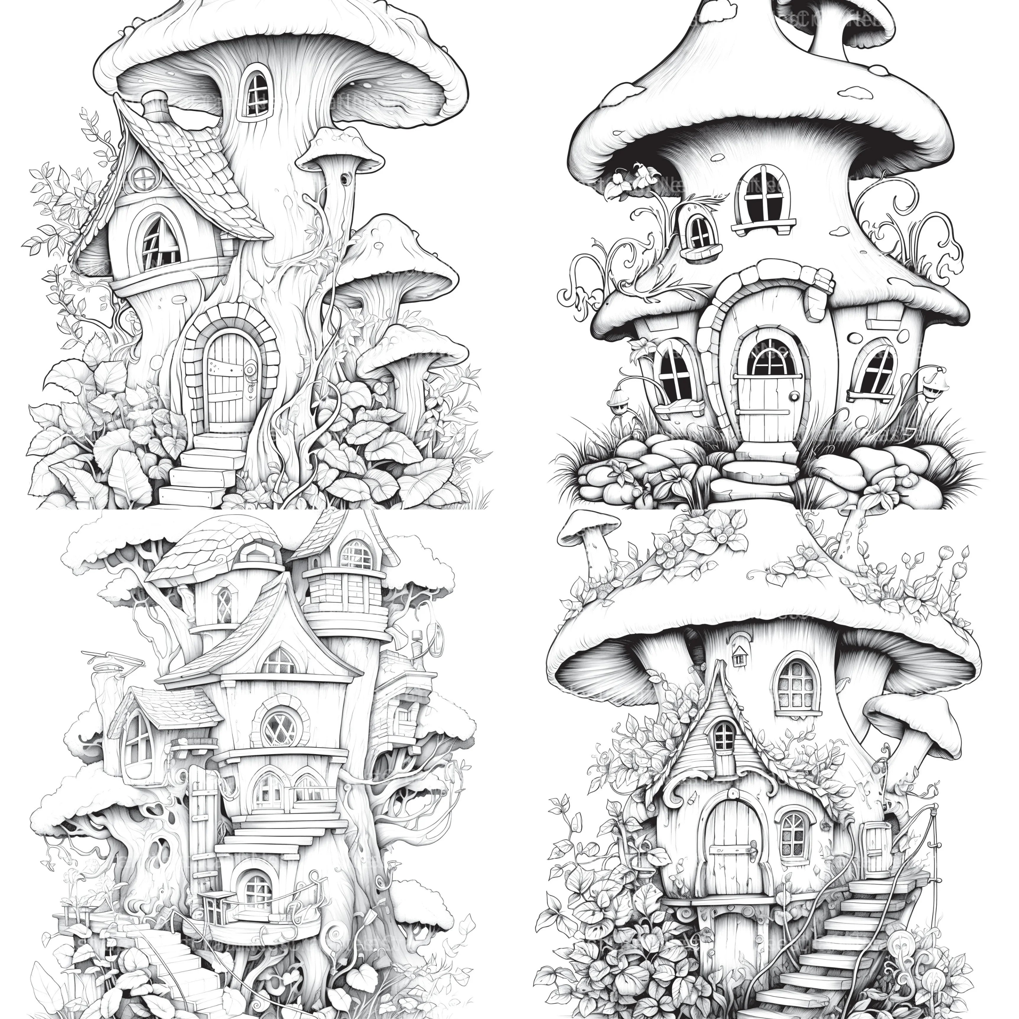 Fairy Houses Coloring Book - CraftNest - Digital Crafting and Art