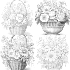 Flower Basket Coloring Book - CraftNest - Digital Crafting and Art