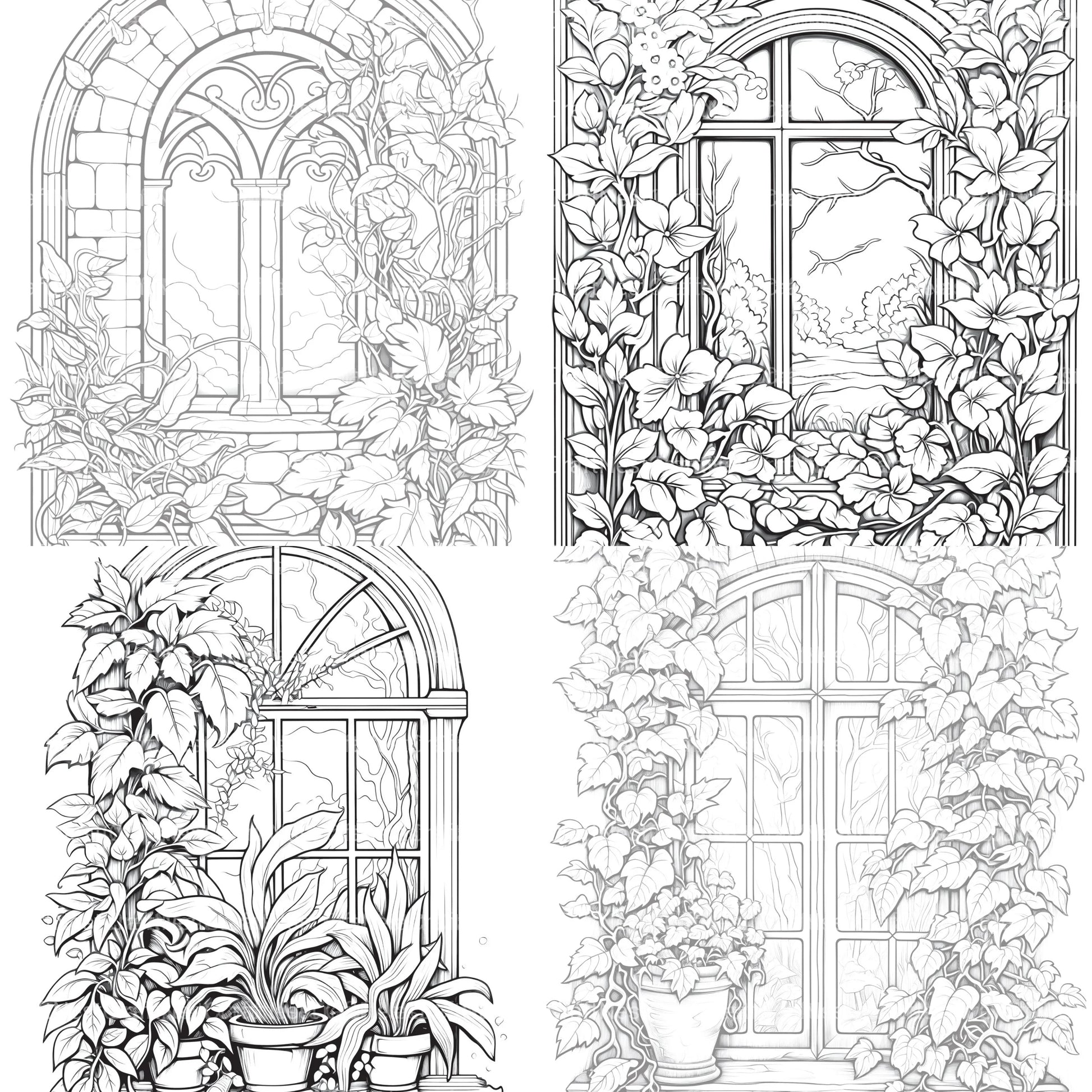 Blooming Window Coloring Book - CraftNest - Digital Crafting and Art