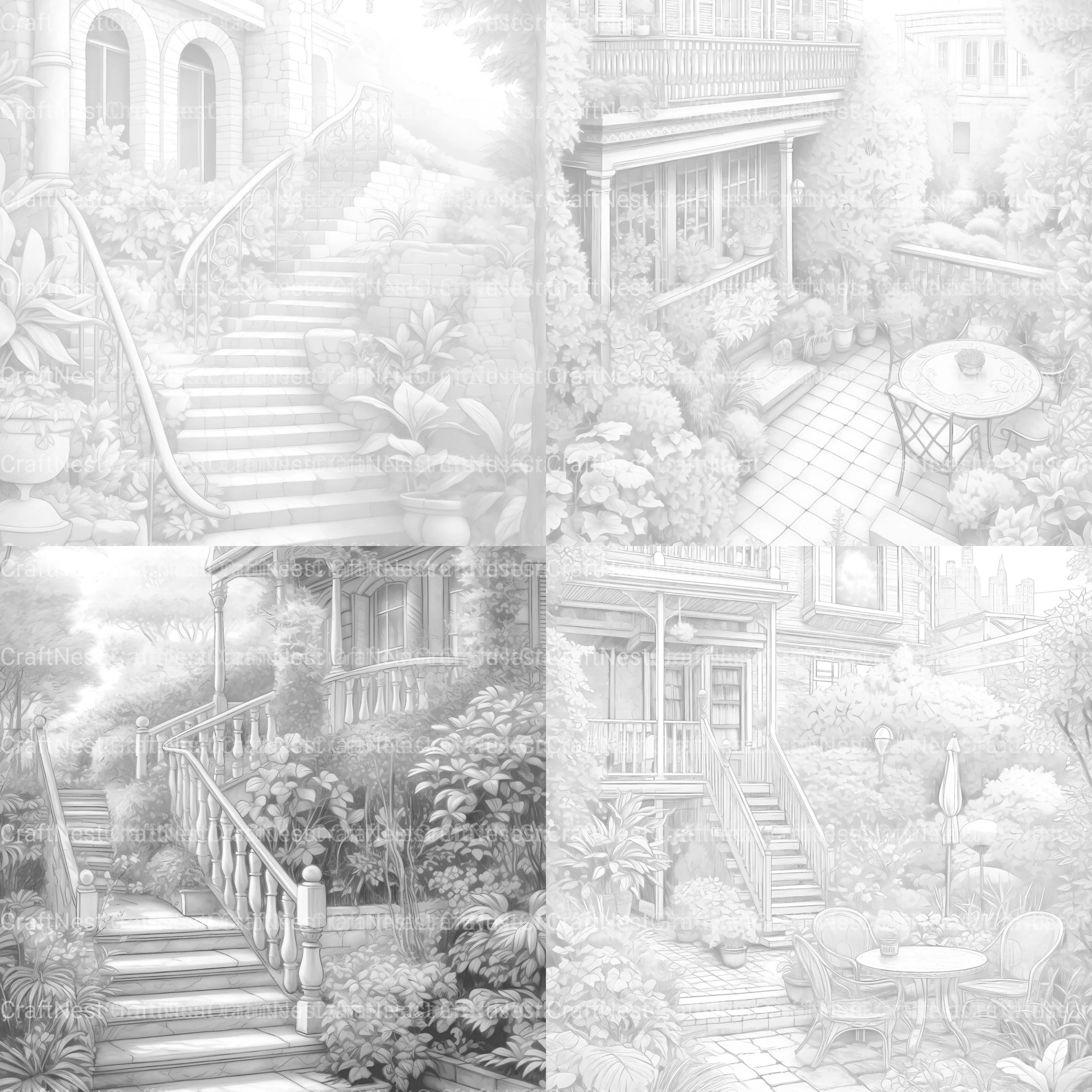 Garden Terrace Coloring Book - CraftNest - Digital Crafting and Art