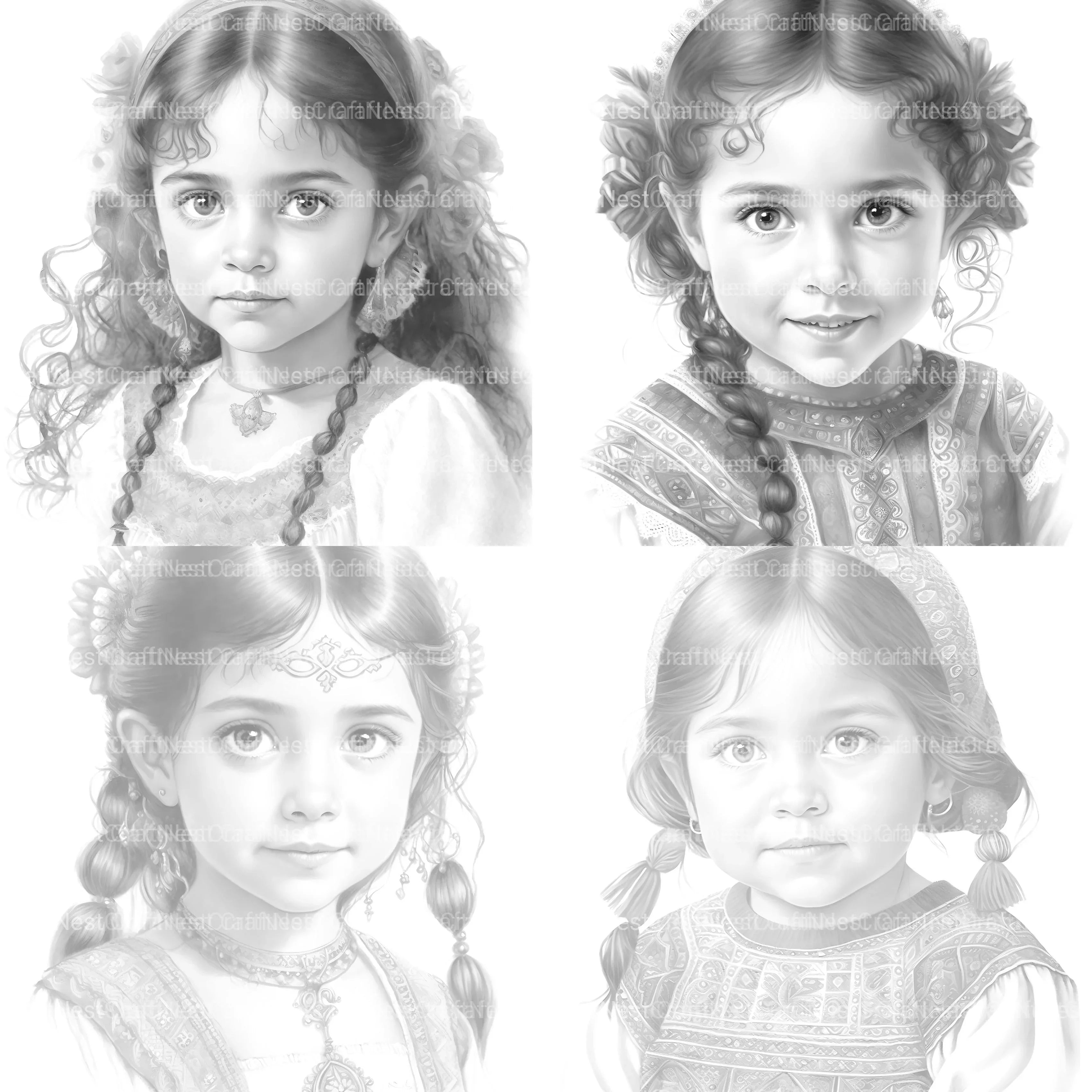 Cute Mexican Girl Coloring Book - CraftNest - Digital Crafting and Art