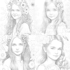 Flower Girl Coloring Book - CraftNest - Digital Crafting and Art