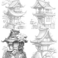 Japanese Tiny House Coloring Book - CraftNest - Digital Crafting and Art