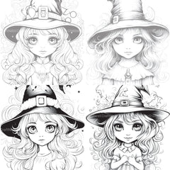 Cute Witch Coloring Book - CraftNest - Digital Crafting and Art