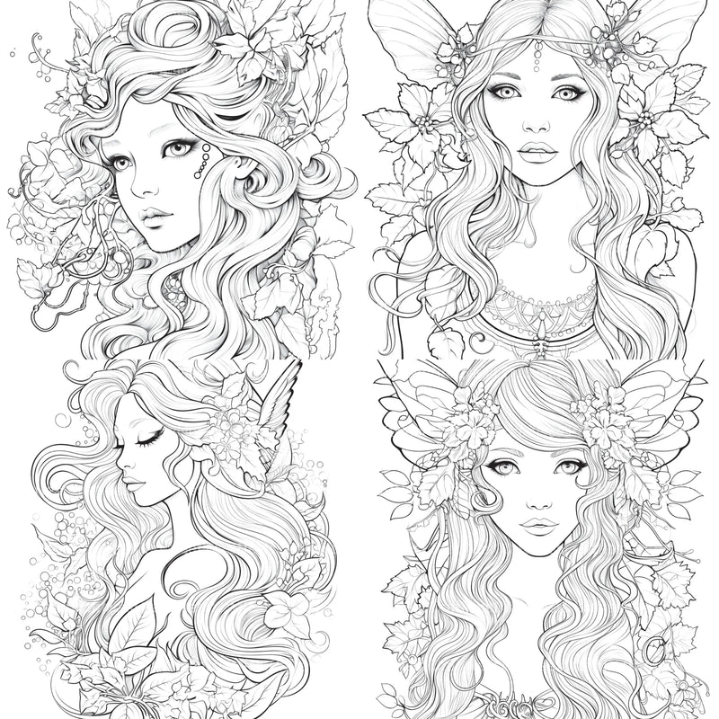 Beautiful Fairies Coloring Book - CraftNest - Digital Crafting and Art