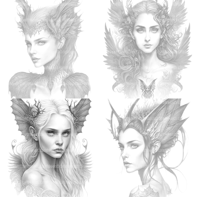 Dark Gothic Fairies Coloring Book - CraftNest - Digital Crafting and Art