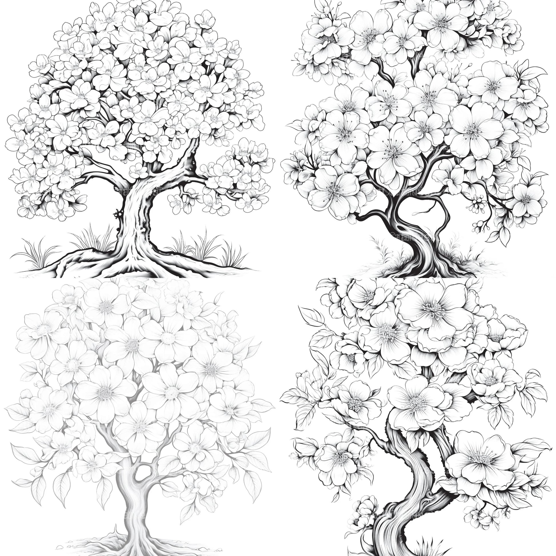 Blooming Tree Coloring Book - CraftNest - Digital Crafting and Art