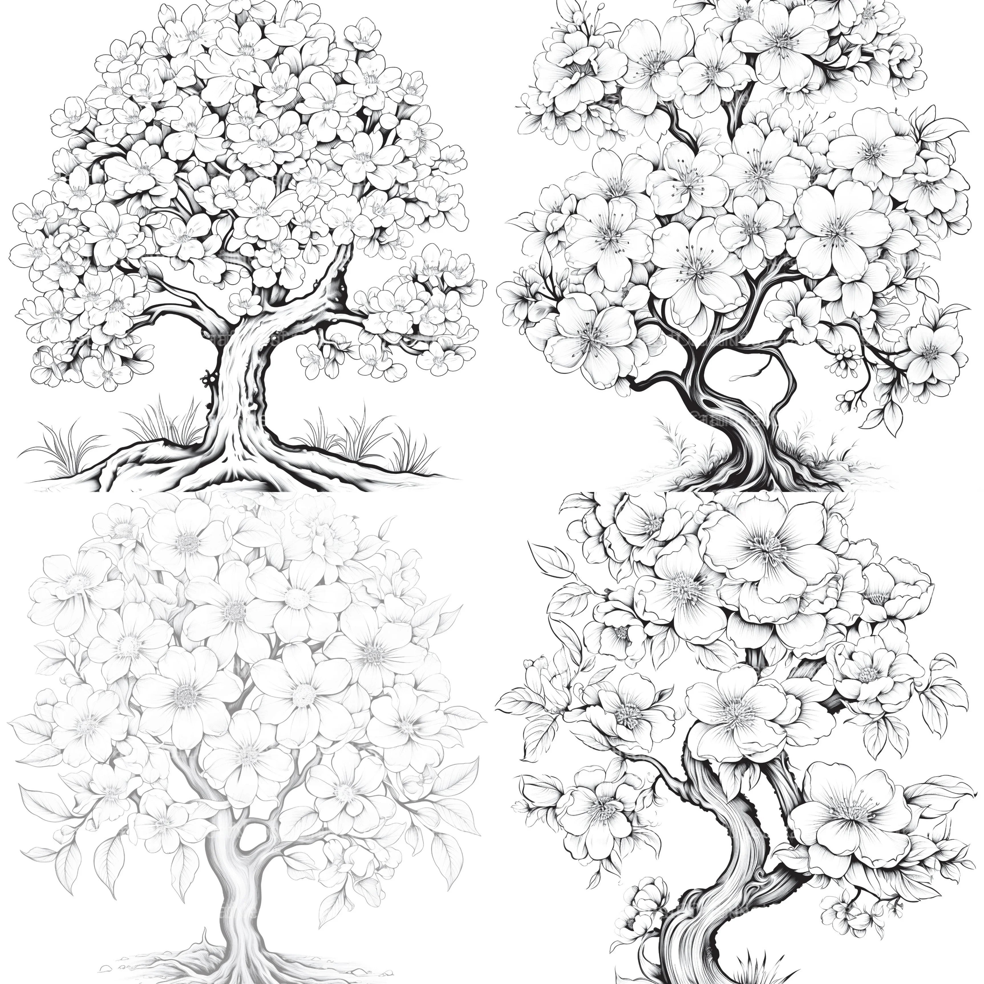 Blooming Tree Coloring Book - CraftNest - Digital Crafting and Art