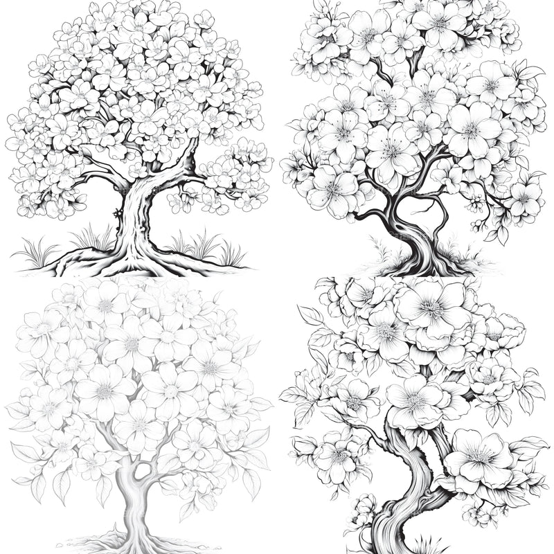 Blooming Tree Coloring Book - CraftNest - Digital Crafting and Art