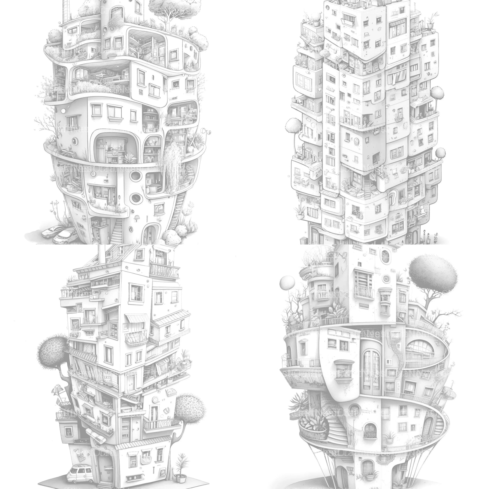 Condominium Tiny House Coloring Book - CraftNest - Digital Crafting and Art