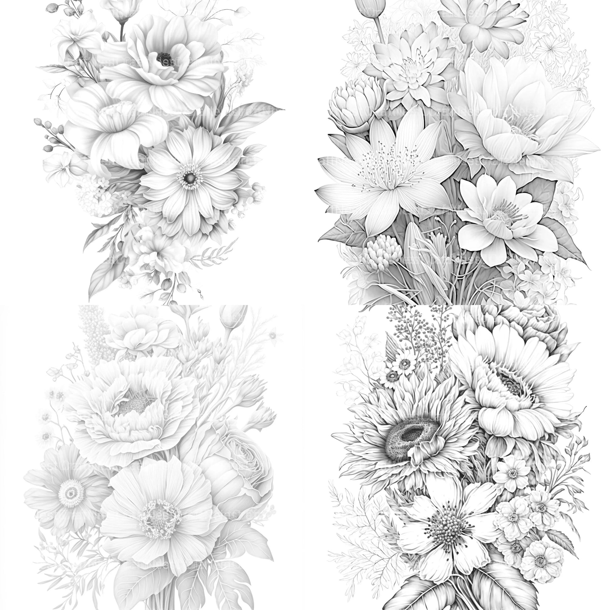 Flower Coloring Book 3 - CraftNest - Digital Crafting and Art