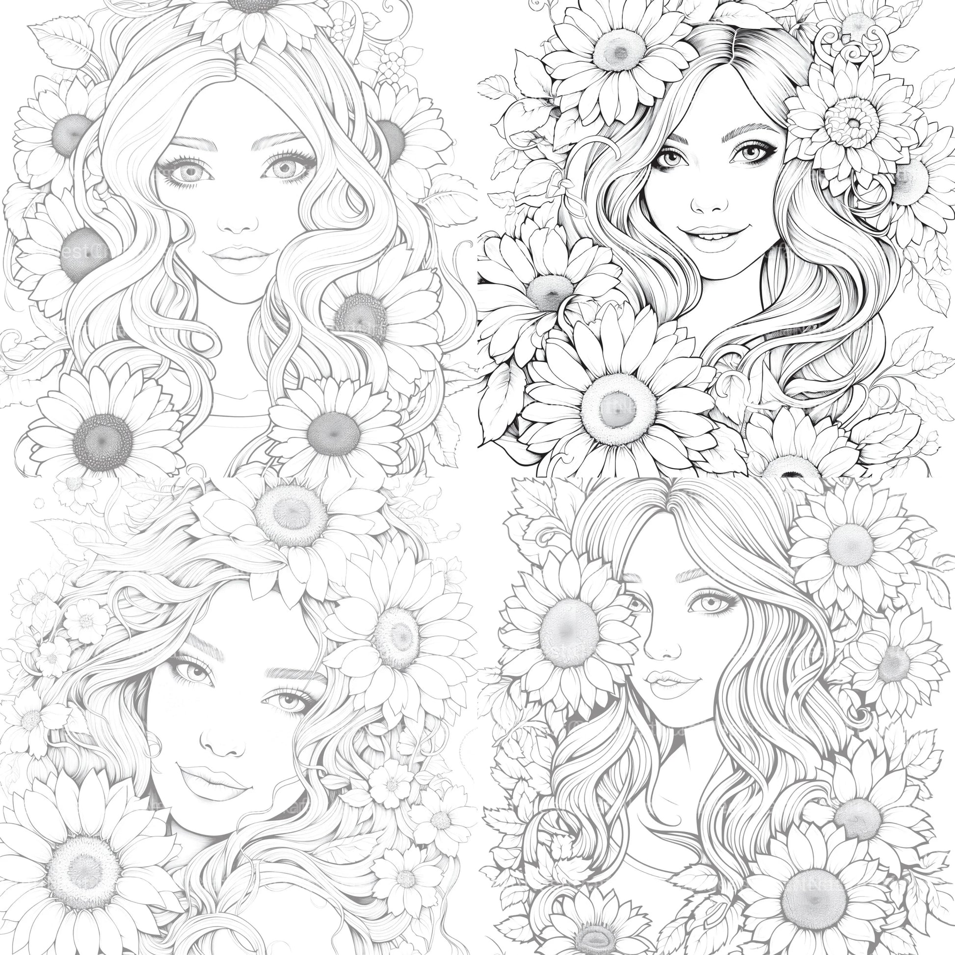 Venetian Carnival Woman Coloring Book - CraftNest - Digital Crafting and Art