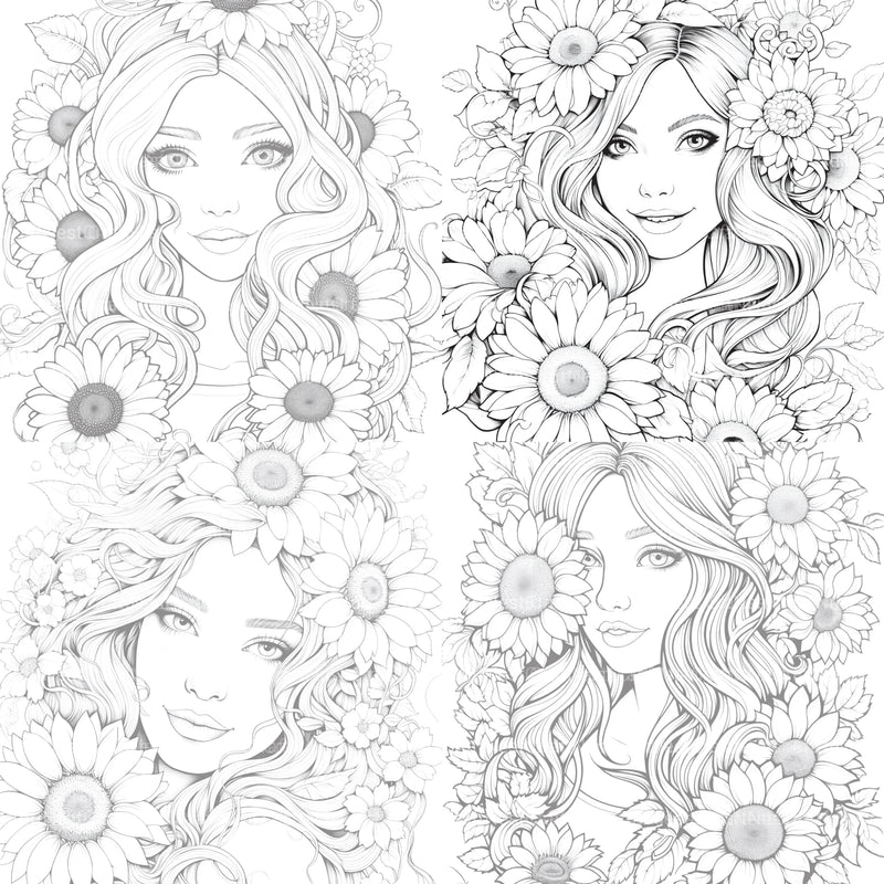 Venetian Carnival Woman Coloring Book - CraftNest - Digital Crafting and Art