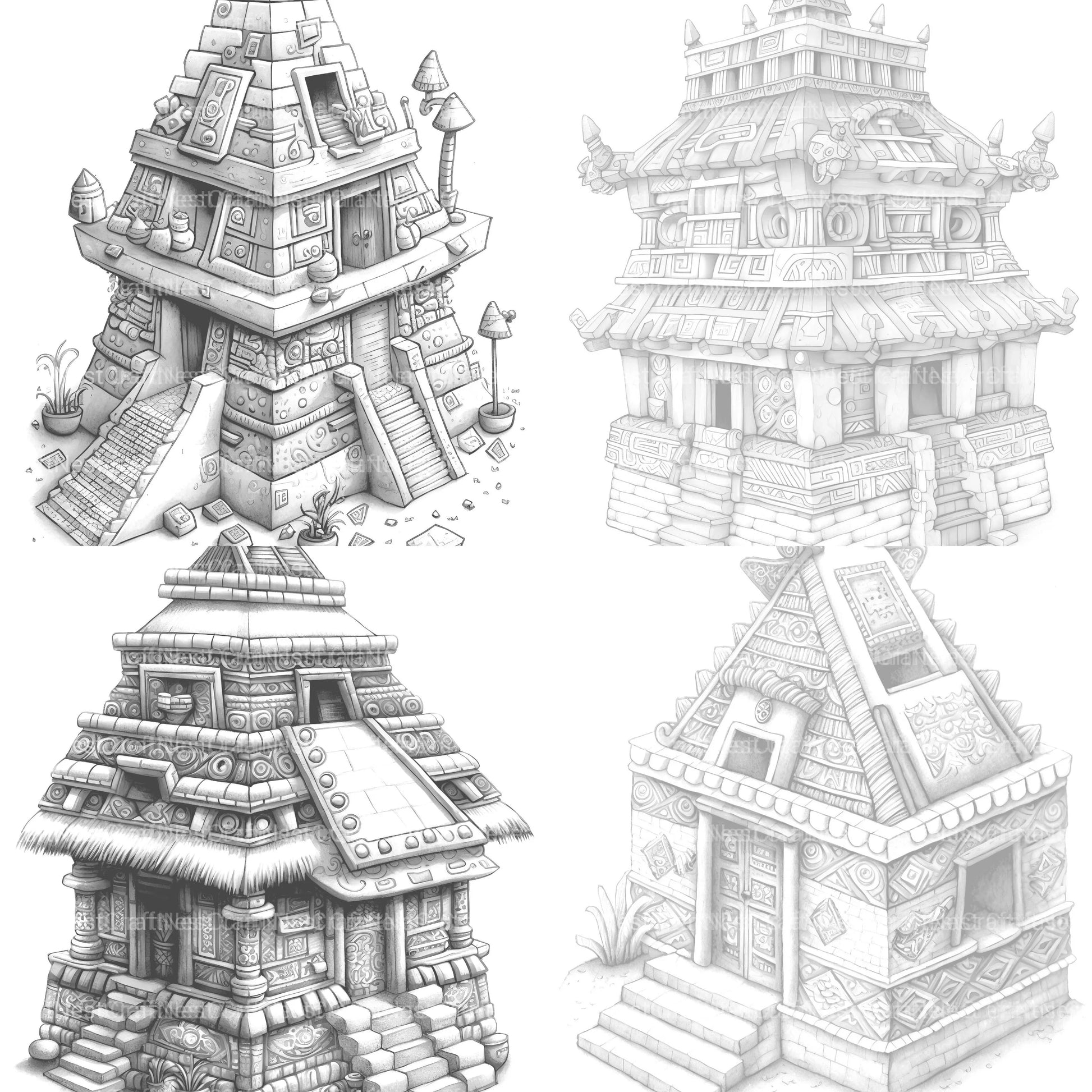 Castle Tiny House Coloring Book - CraftNest - Digital Crafting and Art