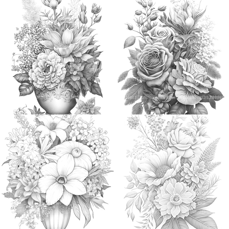 Flower Coloring Book - CraftNest - Digital Crafting and Art