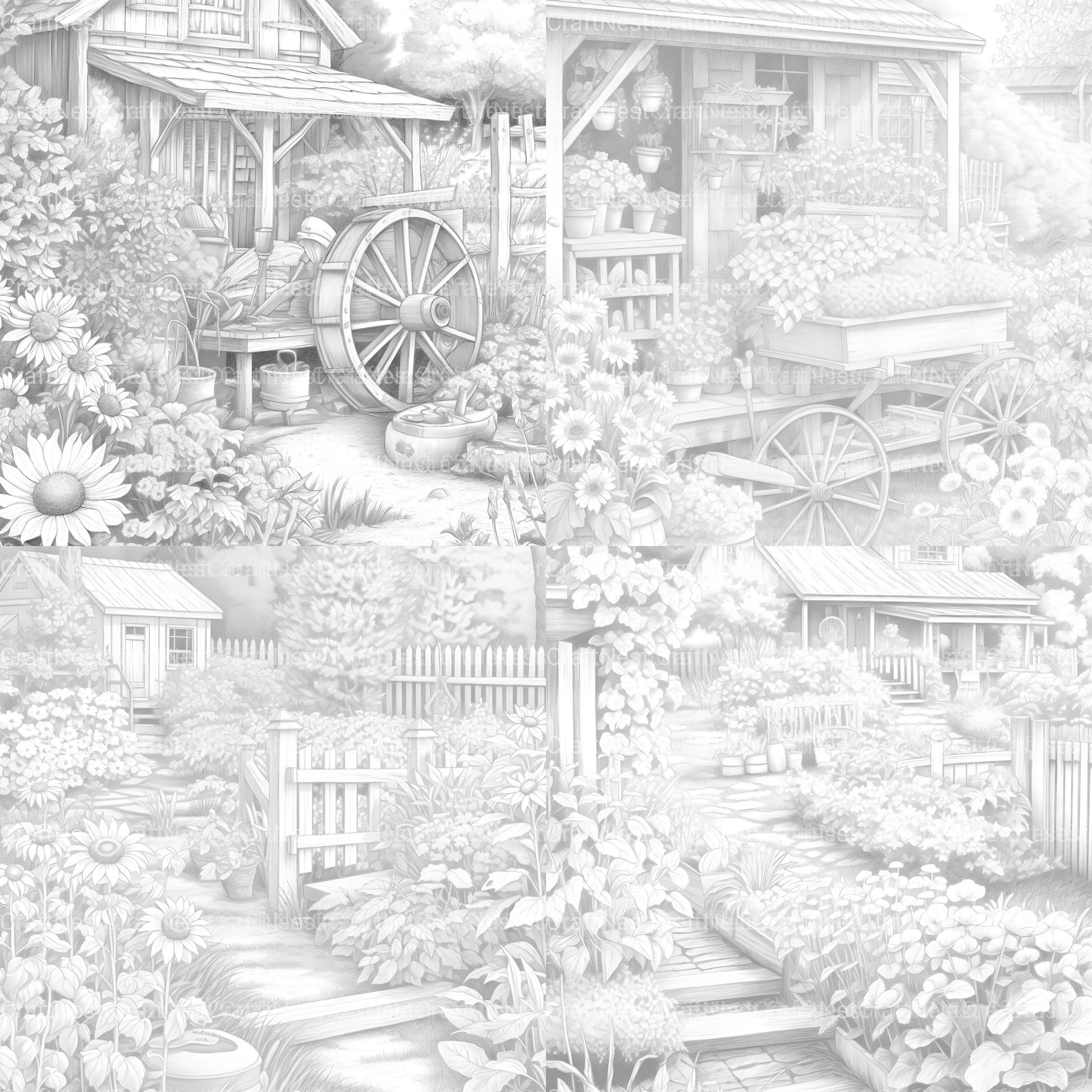 Farmers Garden Coloring Book - CraftNest - Digital Crafting and Art