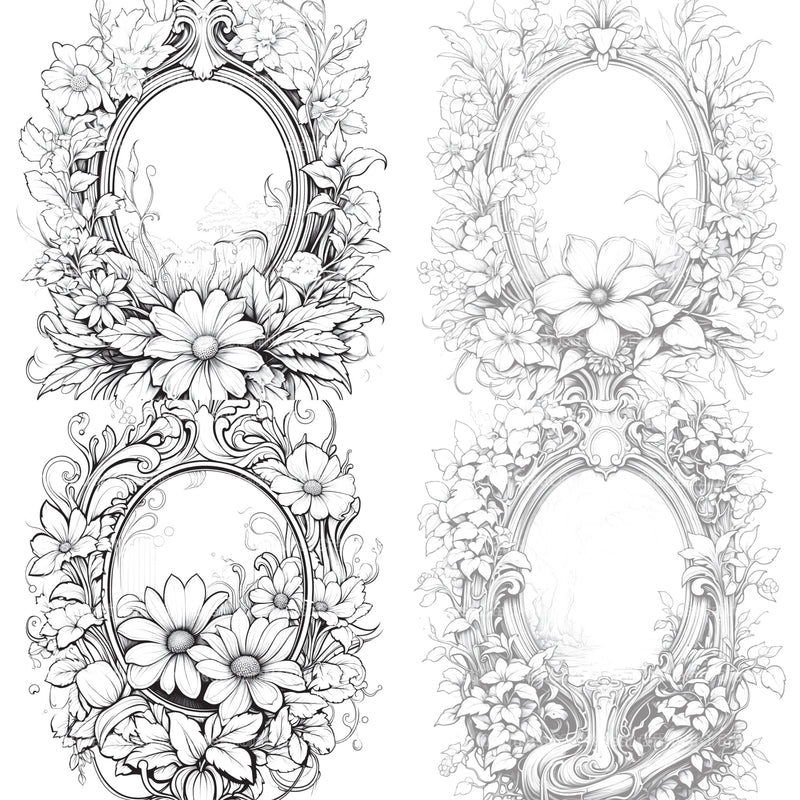 Blooming Mirror Coloring Book - CraftNest - Digital Crafting and Art