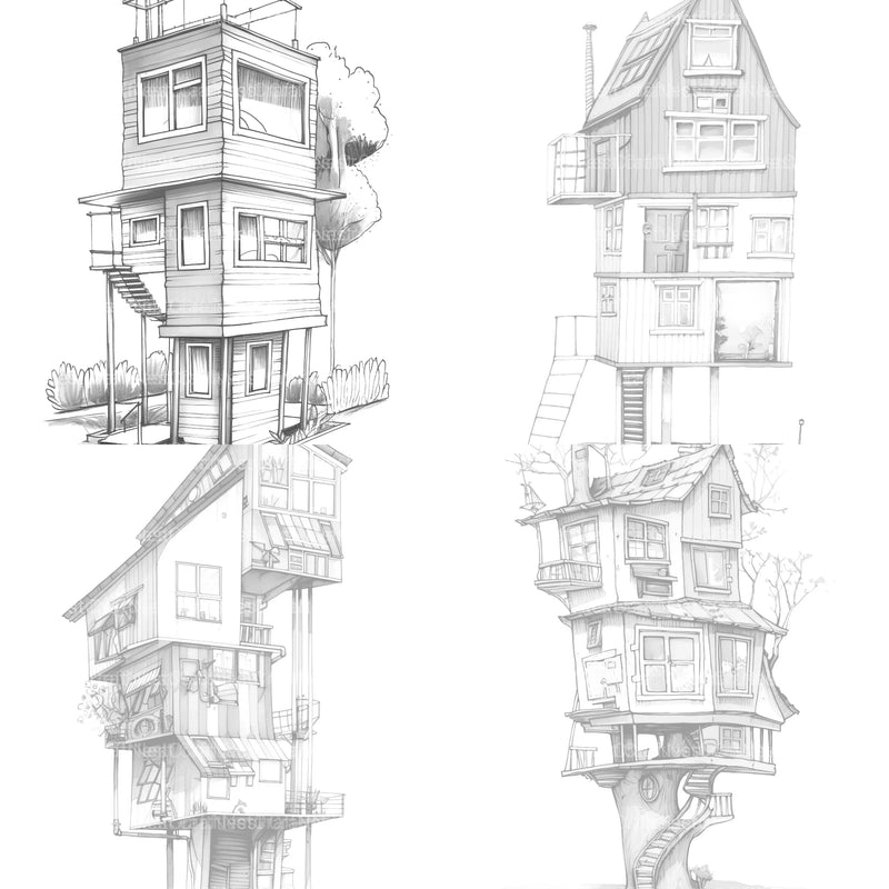 Contemporary Tiny House Coloring Book - CraftNest - Digital Crafting and Art