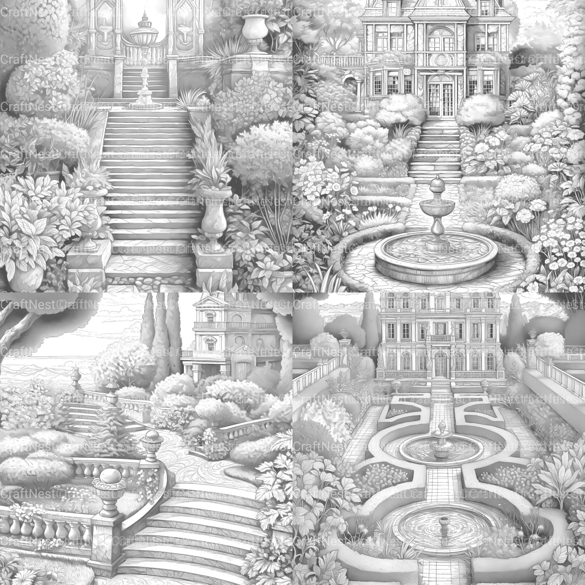 Formal Garden Coloring Book - CraftNest - Digital Crafting and Art