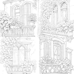 Mediterranean Windows Coloring Book - CraftNest - Digital Crafting and Art
