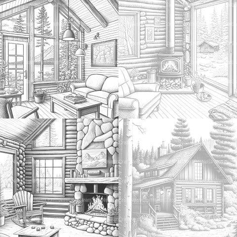 Cozy Cabins Coloring Book - CraftNest - Digital Crafting and Art