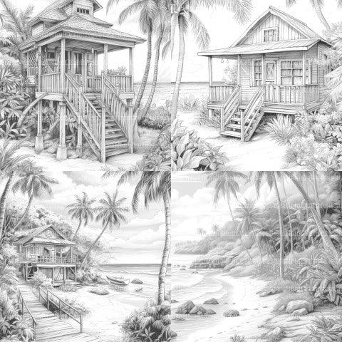 Tropical Beach Coloring Book - CraftNest - Digital Crafting and Art