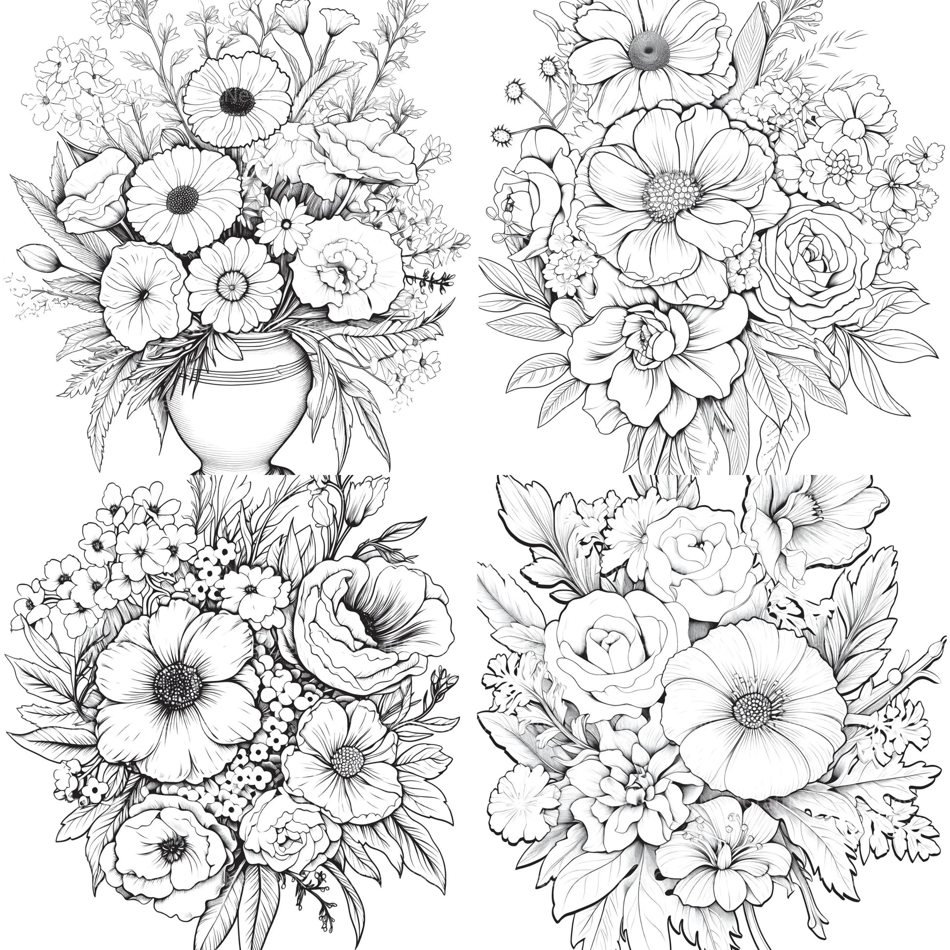 Flower Coloring Book 2 - CraftNest - Digital Crafting and Art