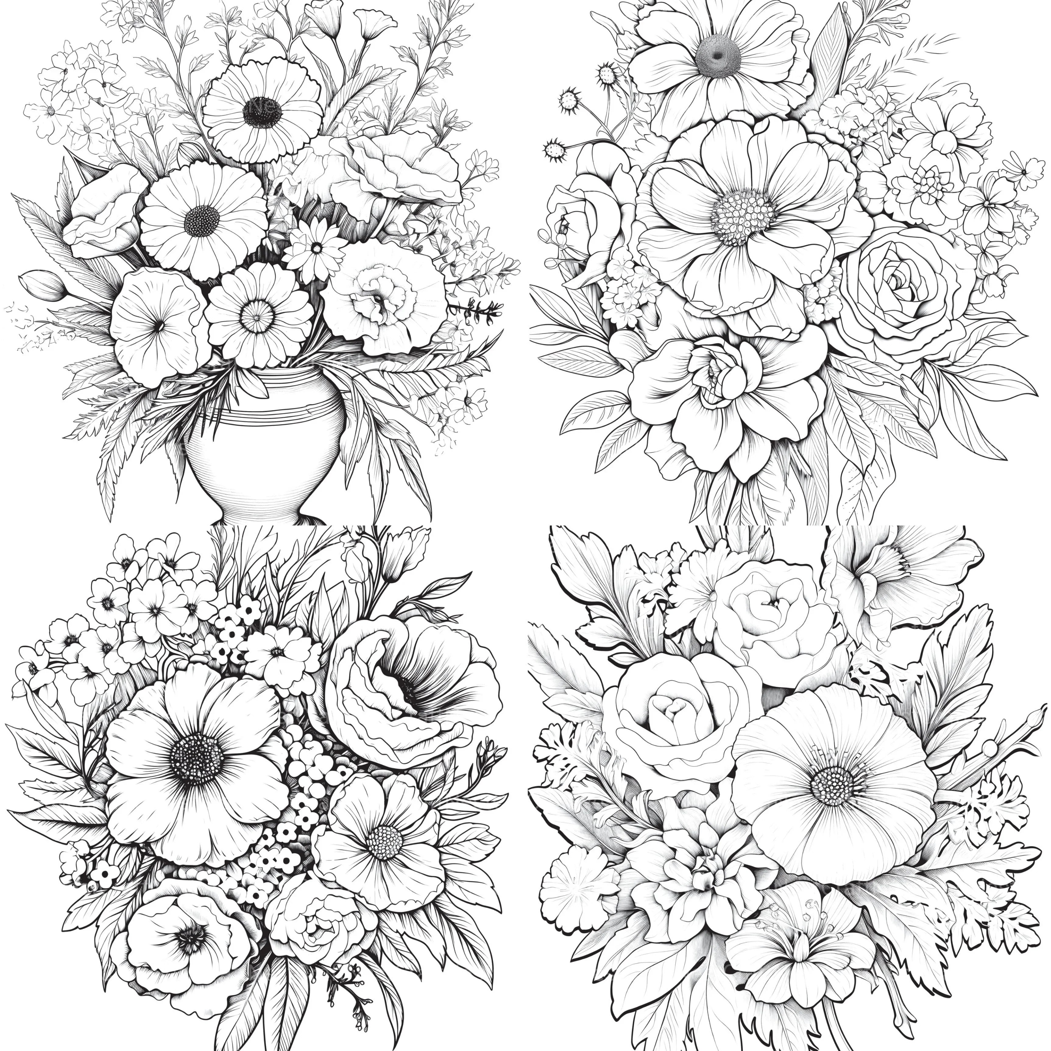 Flower Coloring Book 2 - CraftNest - Digital Crafting and Art