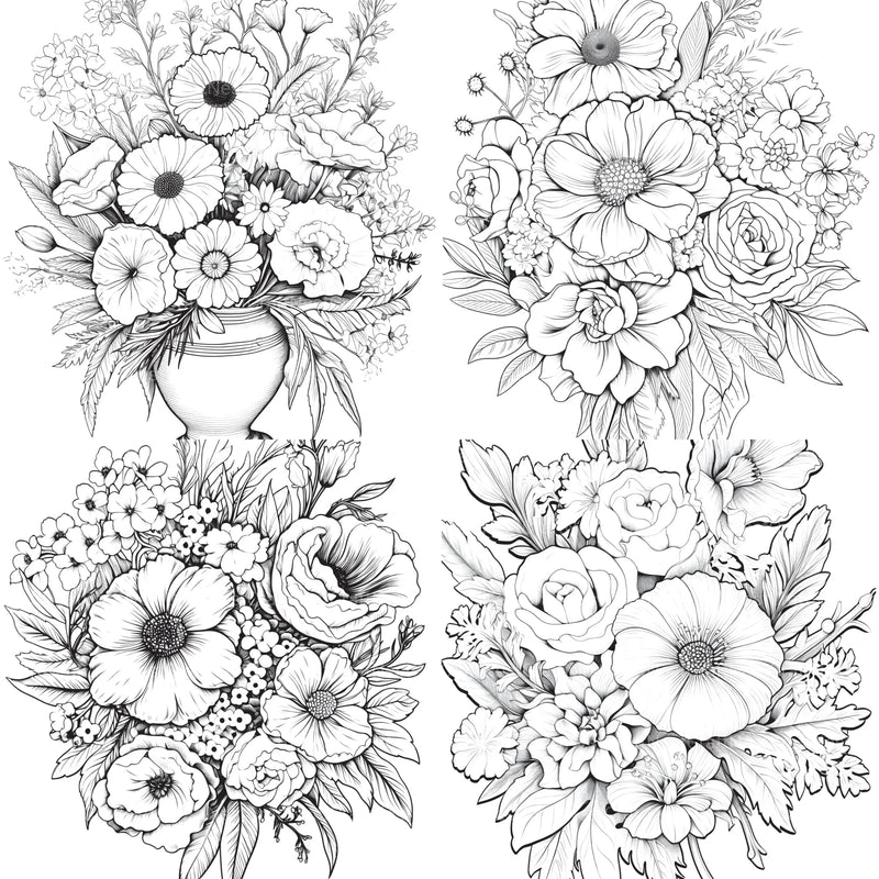 Flower Coloring Book 2 - CraftNest - Digital Crafting and Art