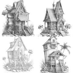 Beach House Coloring Book - CraftNest - Digital Crafting and Art