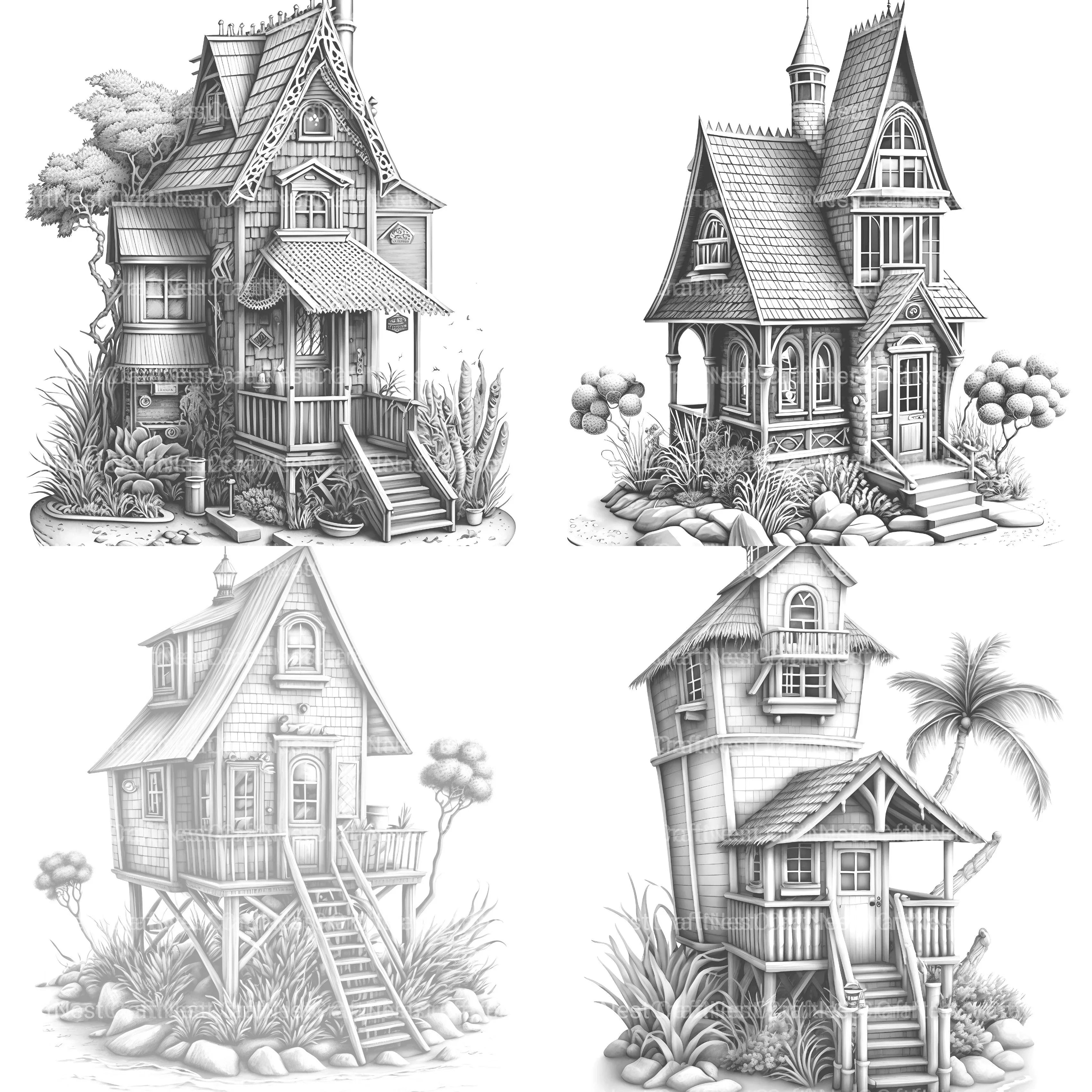 Beach House Coloring Book - CraftNest - Digital Crafting and Art