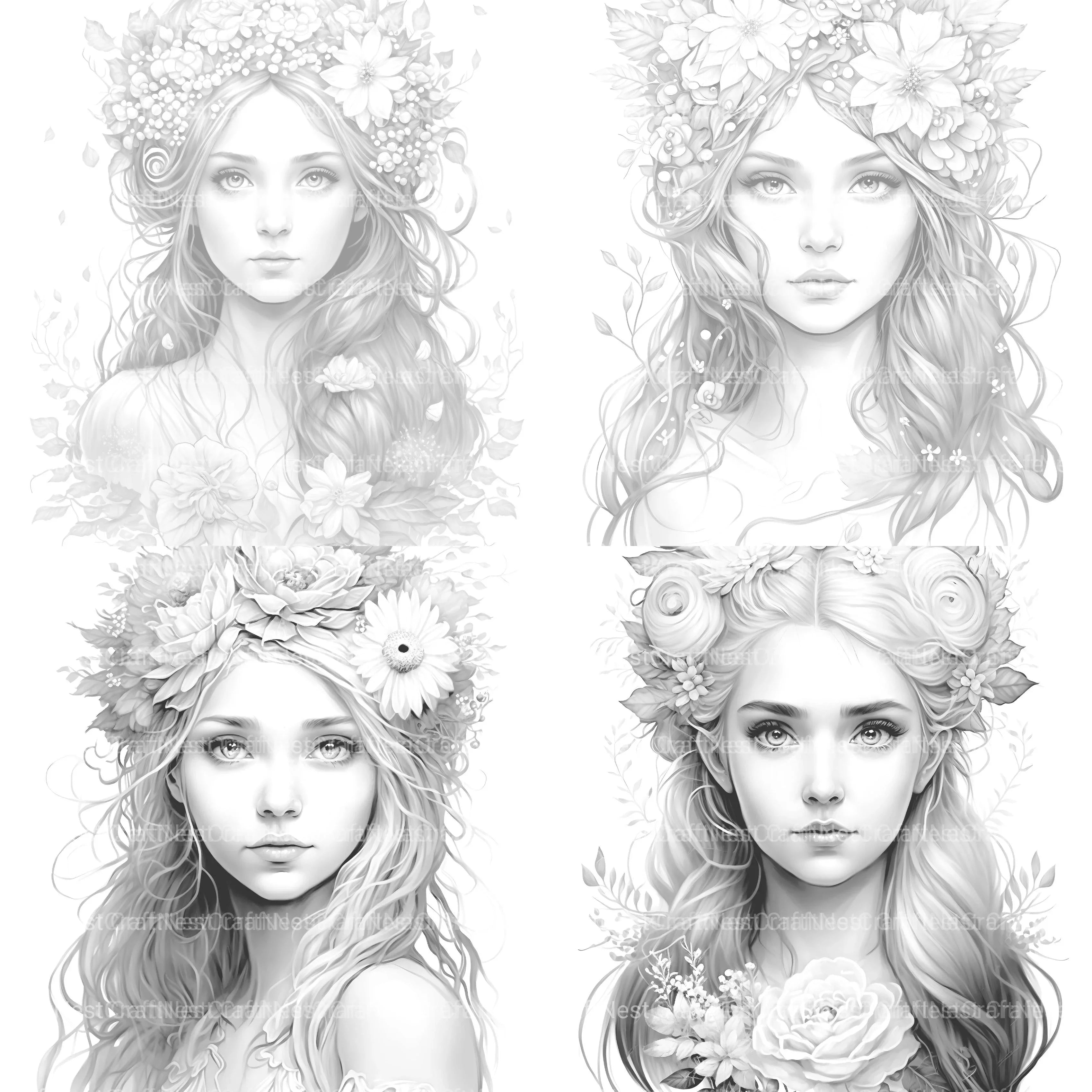 Forest Fairy Girl Coloring Book - CraftNest - Digital Crafting and Art